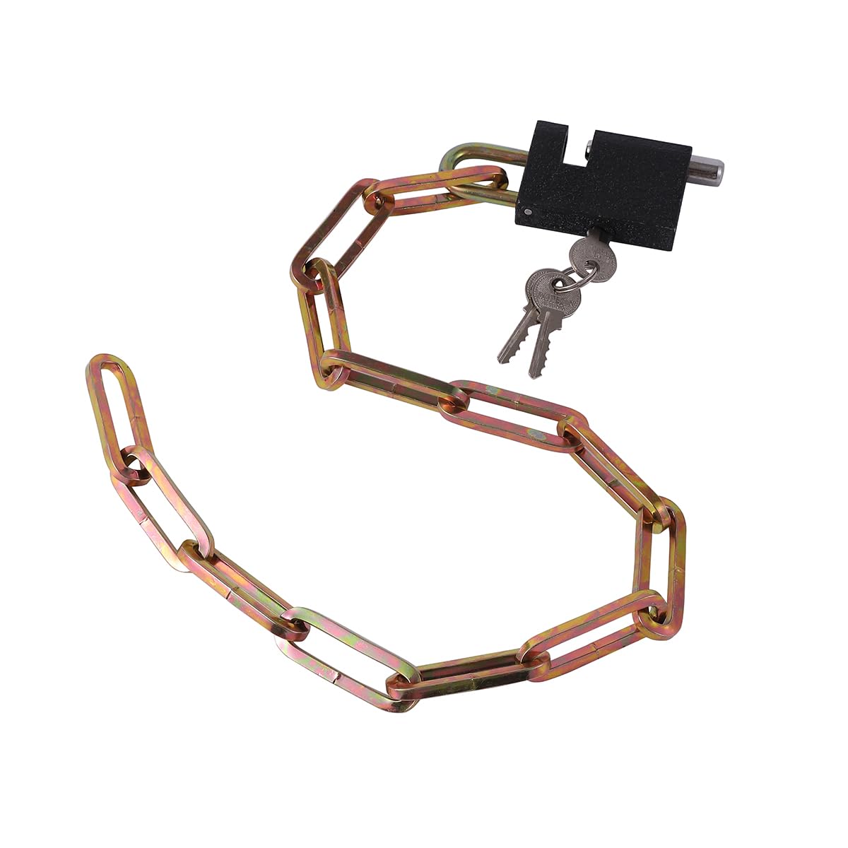 Lawazim Chain Lock with 3 Keys -60cm- Rust-Resistant Anti-Theft Keyed High-Security Cast Iron Padlock for Outdoor and Indoor Use - for Bike Bicycle Motorcycle Gate Garage Door Trailer Fence Warehouse