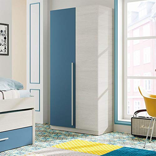 Habitdesign Armario Juvenil, Infantil, Modelo WIC, Acabado en Color Blanco Alpes y...