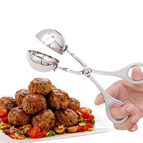 UNIQUE VATIKA Stainless Steel Meat Ball Maker, Cake Pop Maker, Melon Baller Meatball Maker Non Stick Spoon New Steel Meat Balls Fish Rice Ball