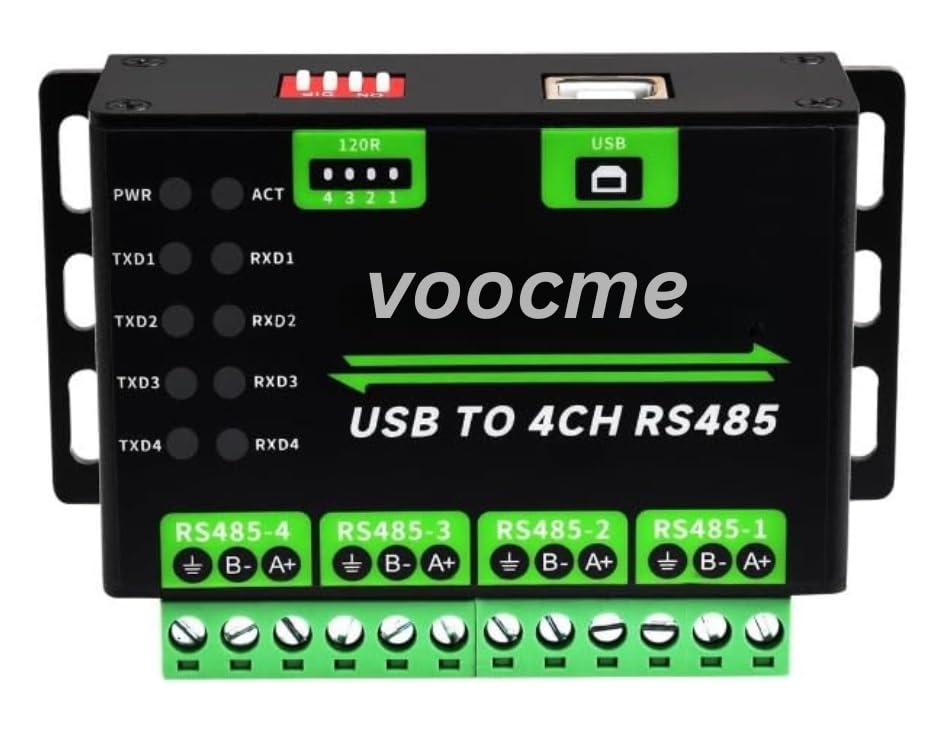 VOOCME Industrial USB to 4Ch RS485 Converter, Multi Protection Circuits, Multi Systems Support, Aluminium Alloy Case, Wall-Mount & Rail-Mount Support-picture-51