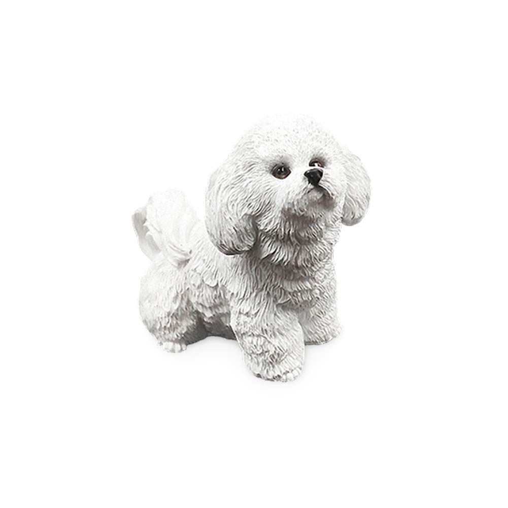 YNIYUJKL Statue Stunning Home Garden Ornament Sculpture Decoration Pet Dog Statue Sculpture, Home Garden Decoration Simulation Bichon Frise Model Cute Car Decoration Resin Crafts H2.3I
