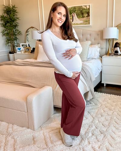 Image of G4Free Women's Maternity BareFeel Wide Leg Yoga Pants
