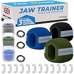 VORSPRUNG®Jaw Exerciser, Trainer to Achieve a Sharper Jawline with Three Levels of Resistance - Jaw Trainer for an Enhanced Facial Definition - Pack of 3 with FREE Biting Strips & 3 Necklaces