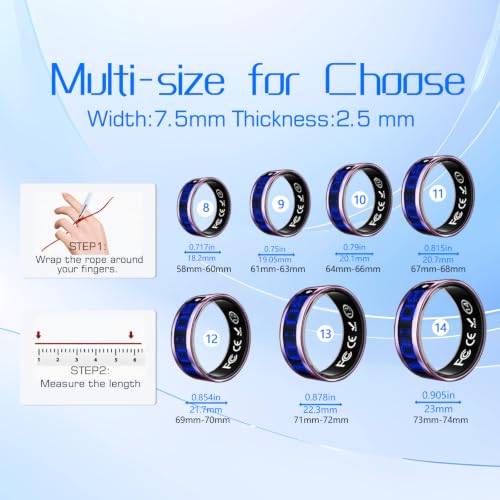 Image of Smart Ring Fitness & Health Tracker with Display Screen for Men Women