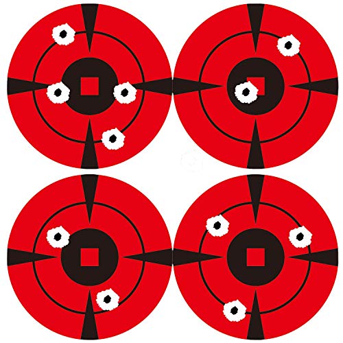 Memx Reactive Shooting Targets, 4 Inch 200 Sheets Premium Self-Adhesive Target Stickers & High Visibility Impact Bullseye Targets For Pistol Shooting-Airsoft Guns-Bb Guns-Rifle. #TOP1