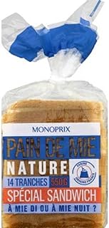 Monoprix Pain de mie nature spécial sandwich - Le paquet de 14 tranches - 550 g