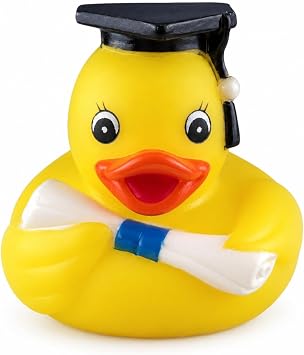 3 Inch DUCKY CITY Class of 2026 Graduation Rubber Duck | Squeaky Cap and Gown Grad Duck for College High School Senior Student | Graduation Gift, Cake Topper, Party Favor, Desk Decor