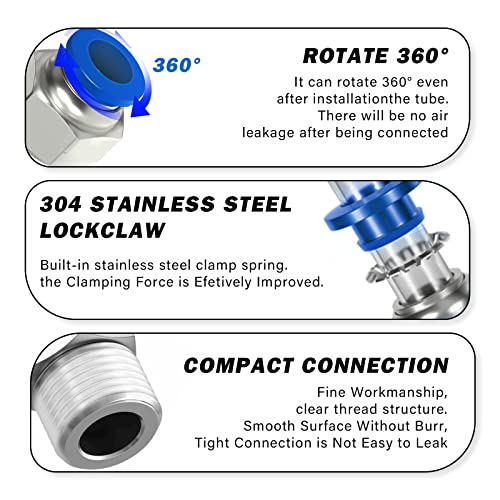 Eilxmag Dot Air Line Fittings Assortment, 44 Pcs Push To Connect Fittings Npt Male Thread & Dot Brass Air Brake Line Fittings Kit #TOP4