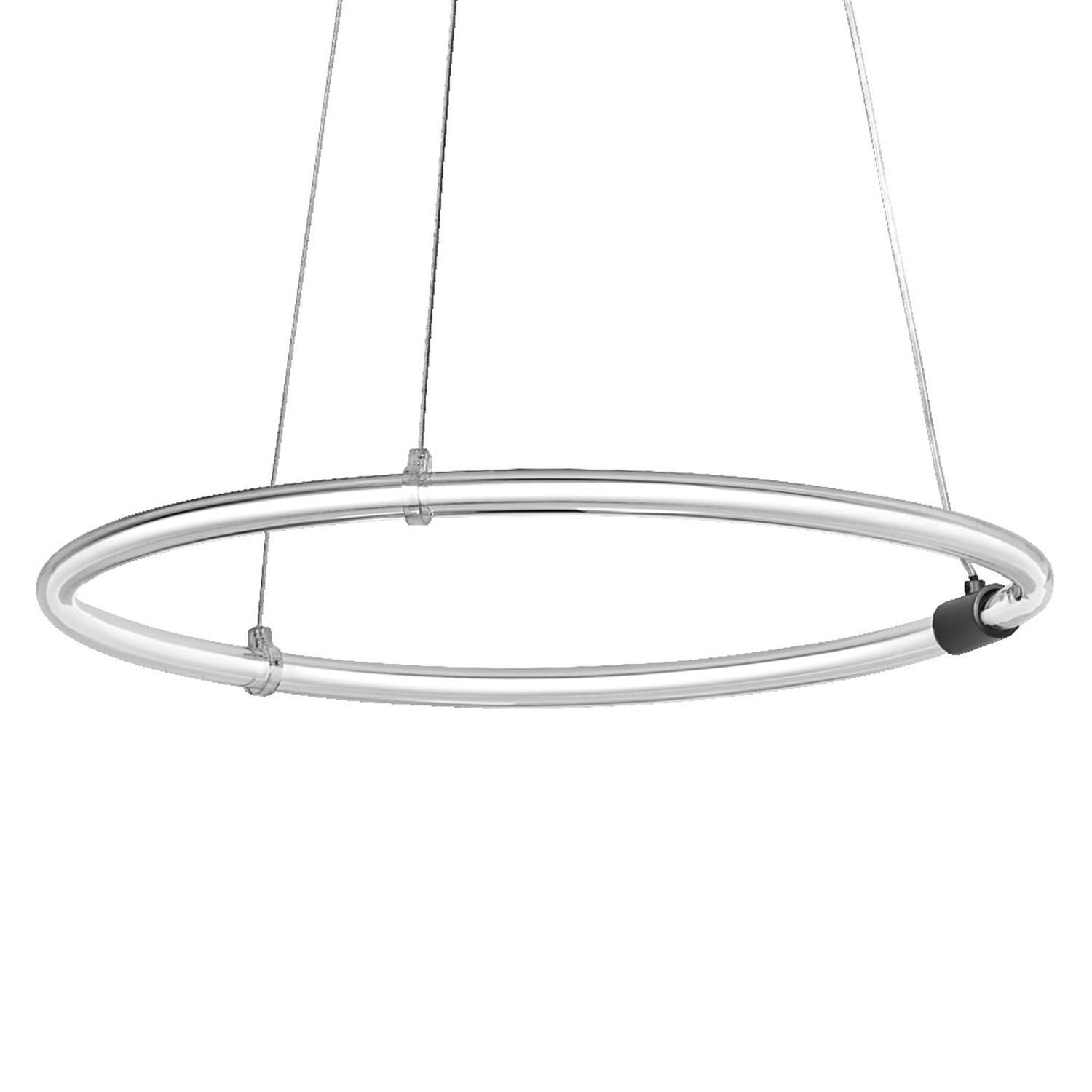 Osram Decor Aura - Lampadario a sospensione in policarbonato curvo con LED e filamento, 18 W, 2000 lm, 3000 K, 830 luce bianca calda, dimmerabile, grigio scuro, plastica (PC), 498 mm, IP20