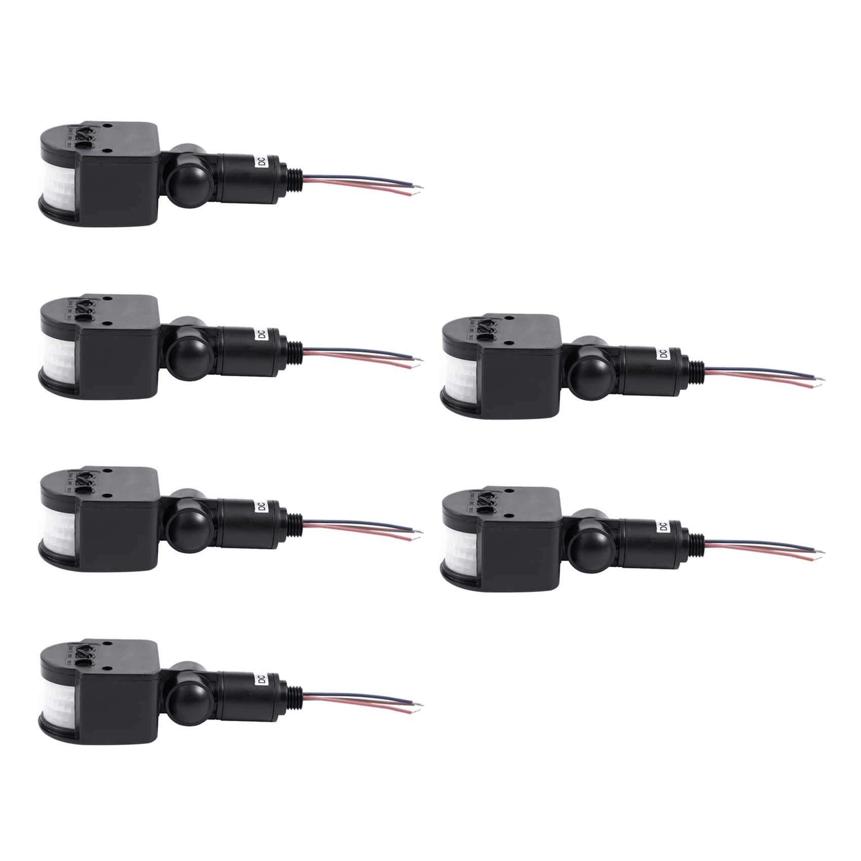 6X Outdoor Interruttore Automatico A Sensore PIR A Infrarossi A 12 V CC per Luce LED, Nero