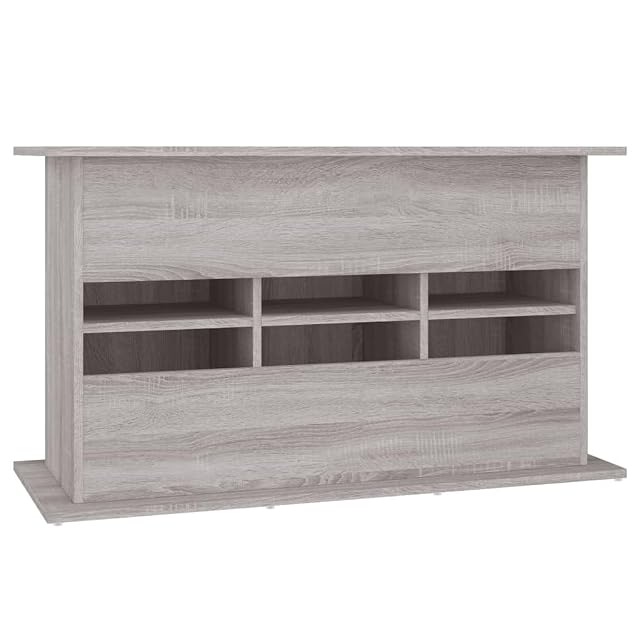 Foto 7 de 7 de vidaXL Soporte para Acuario Madera ingeniería Gris Sonoma 101x41x58 cm