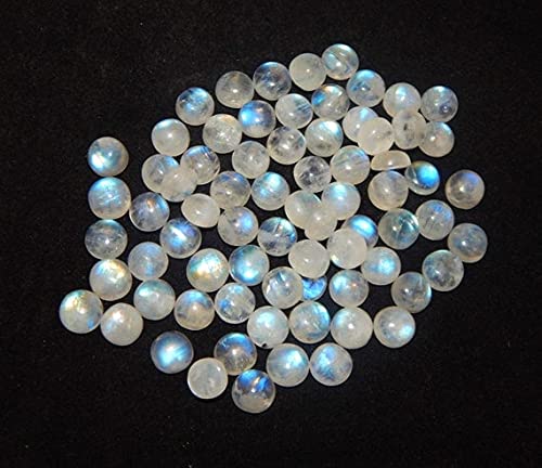 Pierre de Lune Arc-en-Ciel cabochon rond 9 mm lot de 20 pièces gemme semi précieuse feu bleu