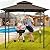 Brightpeak Outdoor Patio Grill Gazebo, BBQ Grill Shelter Double Tiered Soft Canopy Top with Steel Frame for Patio, Garden, and Backyard, Brown