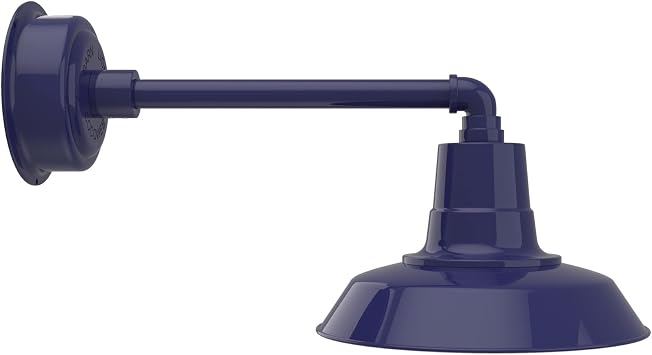 Cocoweb 12" Vintage Gooseneck Barn Light with Metropolitan Arm in Blue