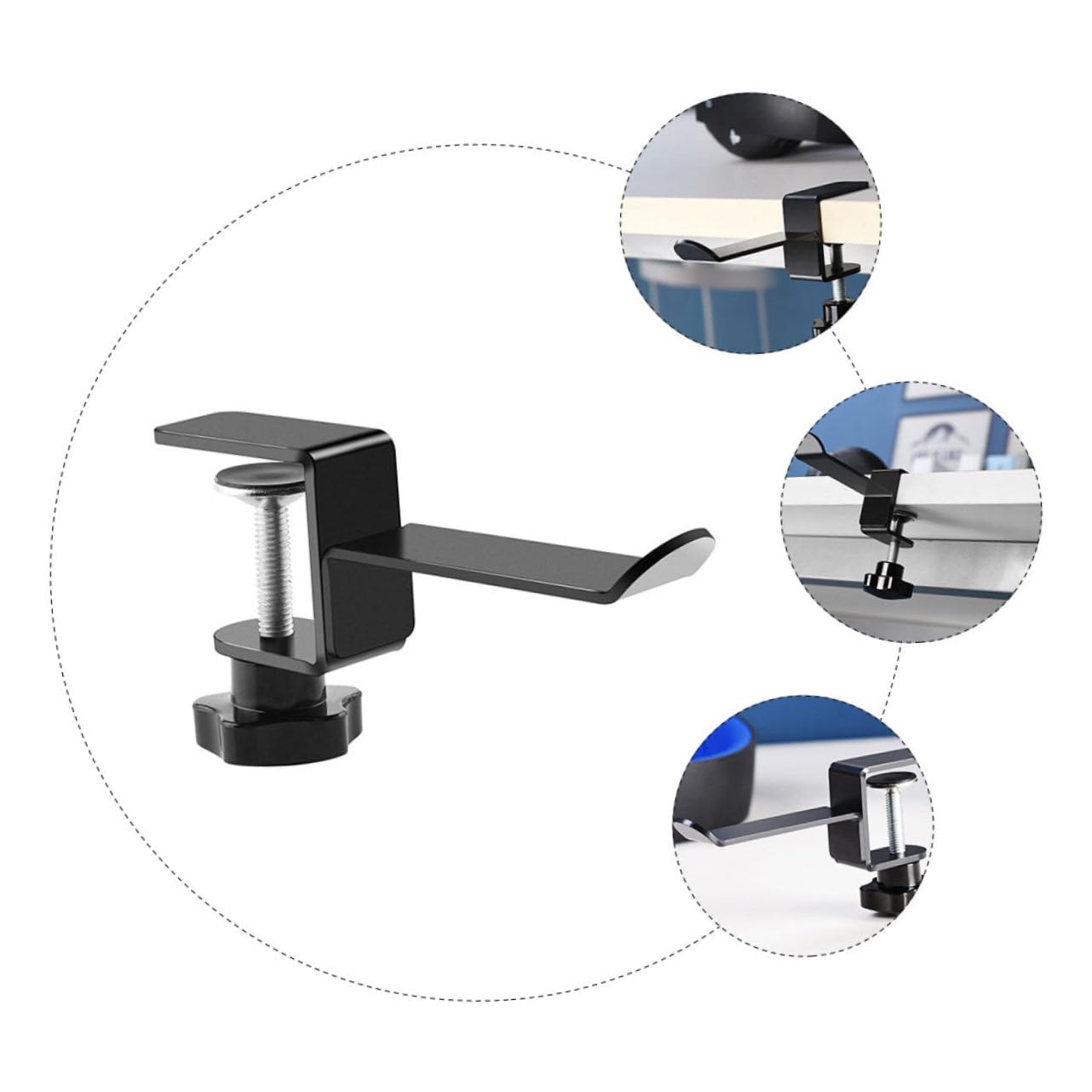 2 Stück Metall Haken Untertisch Kopfhörerhalterung Robuster Headset Halter aus Langlebigem Metall Einfache Montage Vielseitiger Hängeständer für Schreibtisch Küche Büro und
