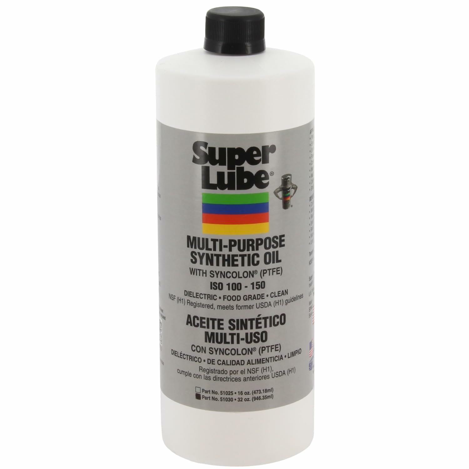 Super Lube 51030 Synthetic Oil with PTFE, High Viscosity, 1 quart Bottle, Translucent White