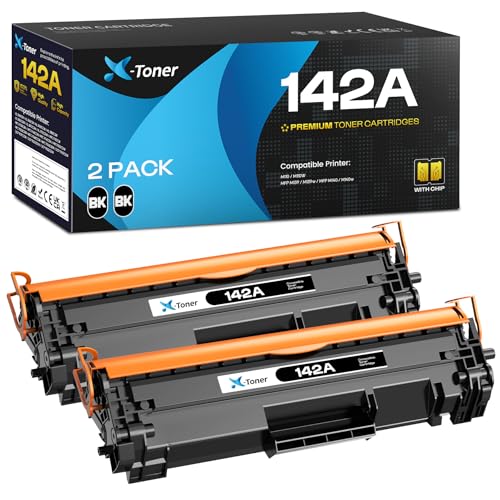 X Toner 142A Tóner con Chip Compatible con HP 142A 142X, para HP LaserJet MFP M140w Tóner M110w M110 MFP M140 MFP M139w M139 W1420A W1420X (2 Negro)