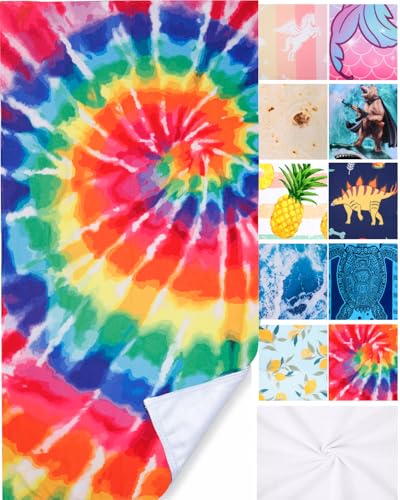 LIVILAN Oversized Tie Dye Beach Towel Blanket, Quick Dry and Sand Free Towel for Adults, 30”X60”Large and Lightweight Bath Pool Swimming Towel, Ideal Gifts for Family