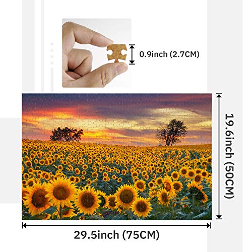 Gamenote Jigsaw Puzzle - Sunflower Puzzle Games for Adult & Kids 1000 Pieces Large Family Puzzle 29.5\" x 19.6\" Wooden Puzzle Home Decoration - Thumbnail 6