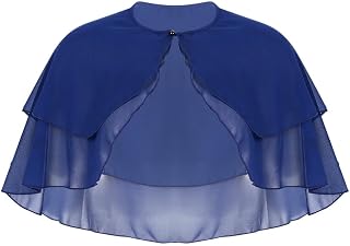 QXWD - Poncho de gasa para mujer, chaqueta de hombro tipo bolero, ligera, elegante, corta, bufanda, capa, para boda, vestido de noche