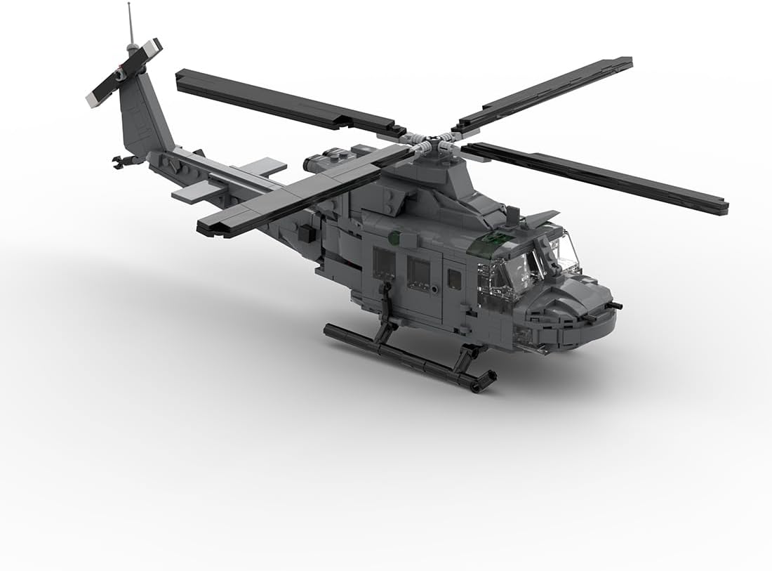 Bell-412 Helicopter Blocks Set for Adults, MOC Aircraft Model with Detailed Rotors & Transparent Cockpit, Desk Display & Decor, Gift for Military Enthusiasts, Designed by Zaturon (738PCS)