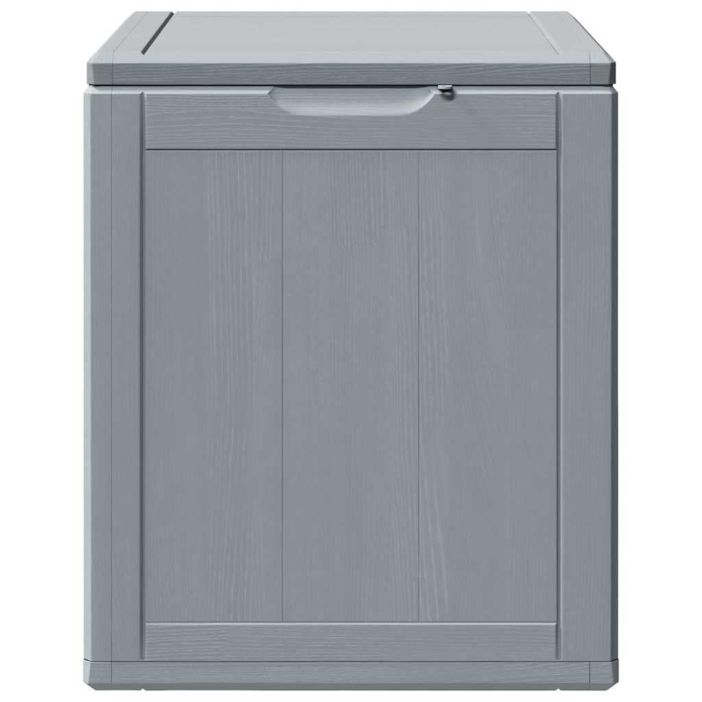 Baule da giardino, 90 l, grigio, cassapanca per cuscini, in