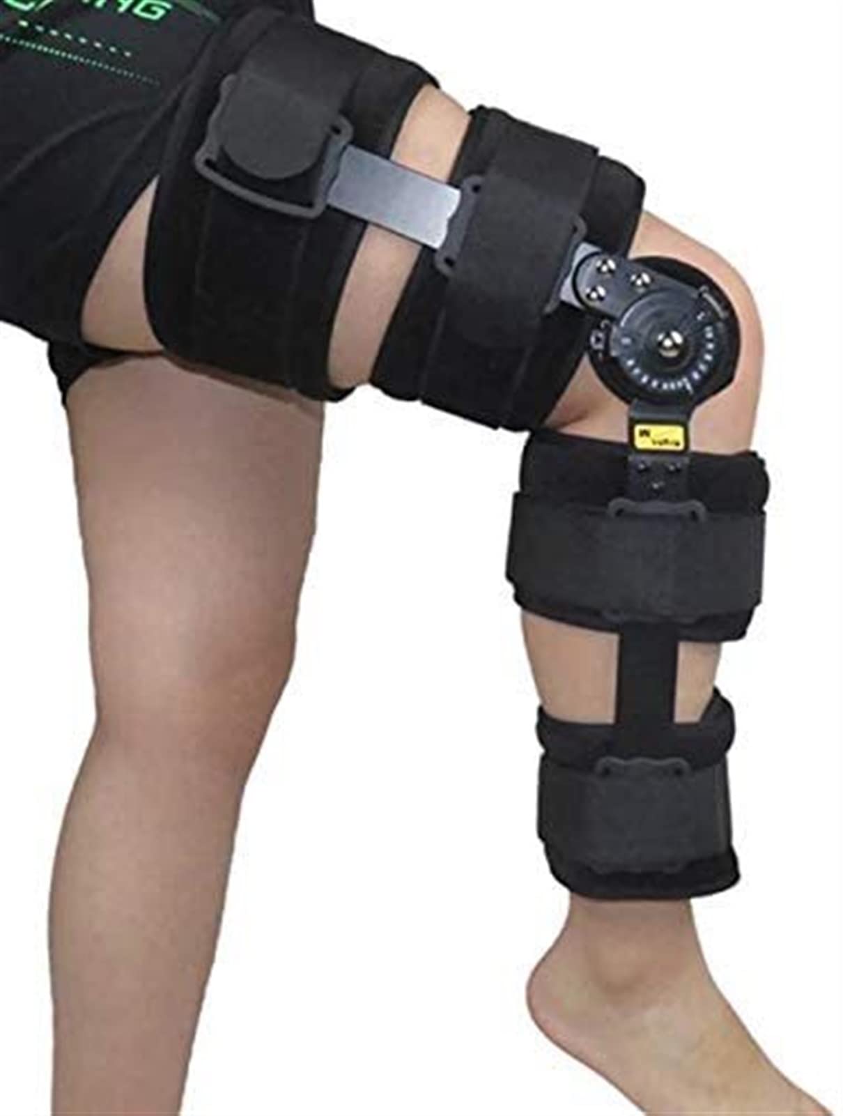Rodillera Ortopédica Articulada con Bisagras Estabilizador De Férula Ajustable Rodillera Envuelta Después del Esguince Rodillera Soporte De Articulación De Extensión Articulado