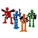 Zing Klikbot Complete Set of 4 Poseable Action Figures with Weapons, Translucent, Create Stop Motion Animation, for Ages 6 and Up (Series 1 Heroes)