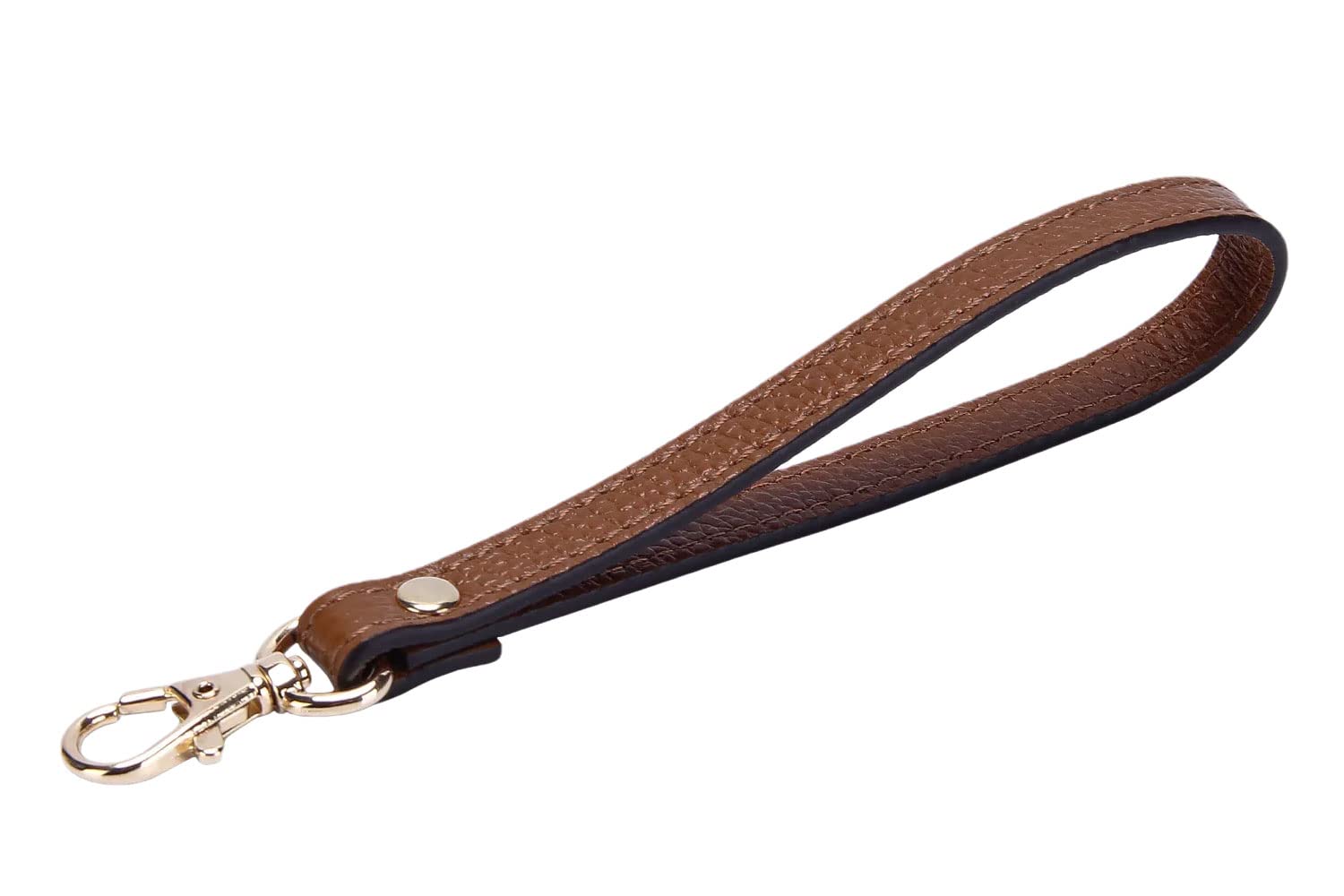 Vanenjoy Women's Khaki Genuine Leather Keychain Wristlet Keychain Strap For Wallet Purse Clutch Cellphone Wristlet Key(Brown)