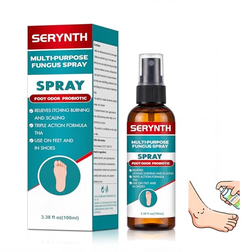 SERYNTH Foot Spray Antifungal,Oilcertified by NDC Clinical Trials,Odor Probiotic, Athletes Foot Treatment Spray,Shoe Odor Spray,Foot Spray for Smelly feet，Relieve feet discomfort Symptoms（100ML）