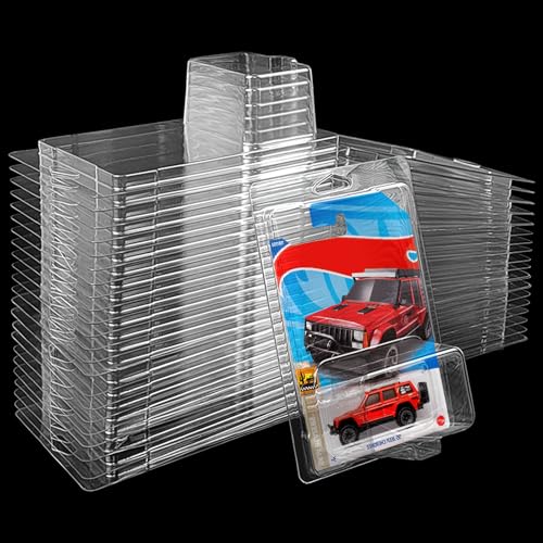 24Pcs Clear Protector Cases Model Car Clamshell Cases Display Case Clear Protective Packs Car Blister Pack Covers Compatible with Hot-Wheels for Storage 7.5 x 5 x 2 Inch