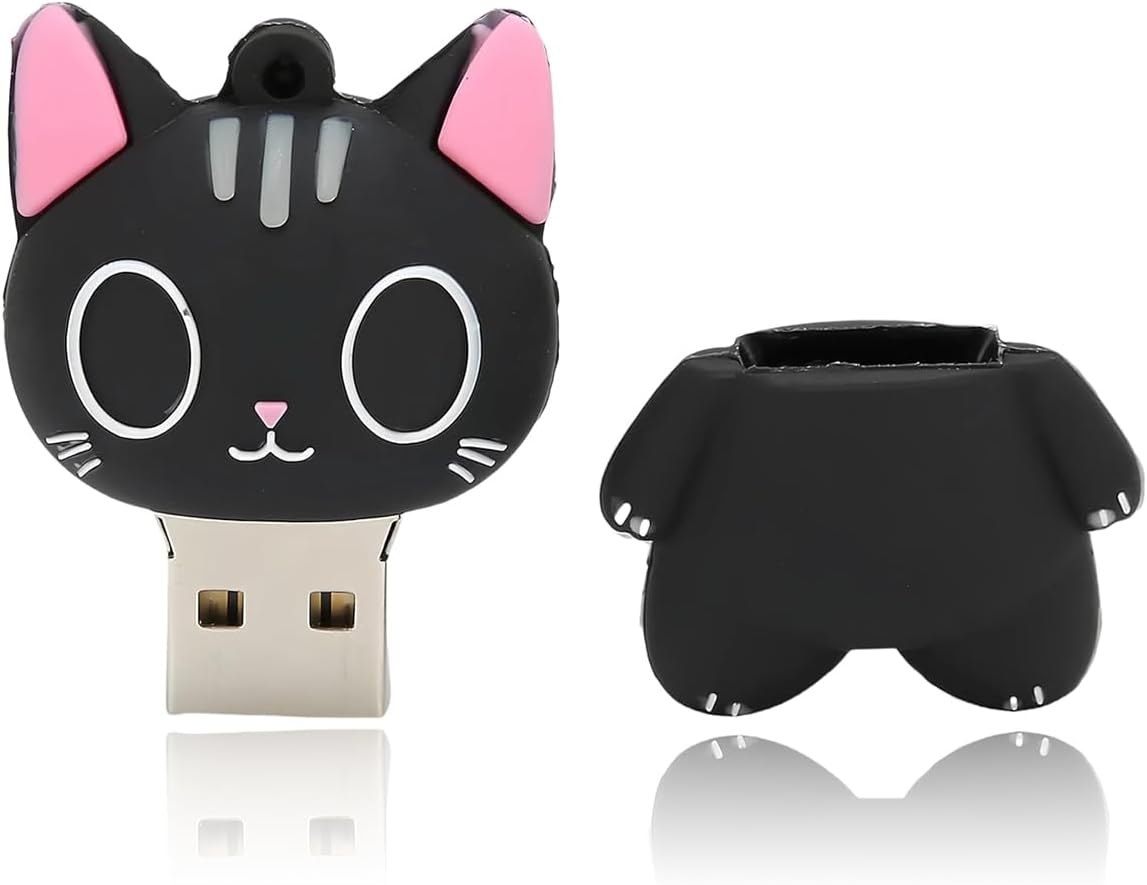 USB Flash Drive Cartoon Stick 32GB Cool USB 2.0 Cute Cartoon Memory Stick Novelty Pendrive Thumb Jump Data Storage Memory Drive Stick Cat Shape image 2