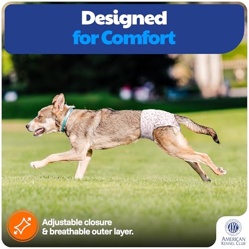 American Kennel Club Female Dog Wrap, Disposable Diapers with Wetness Indicator, Small, 50 Count