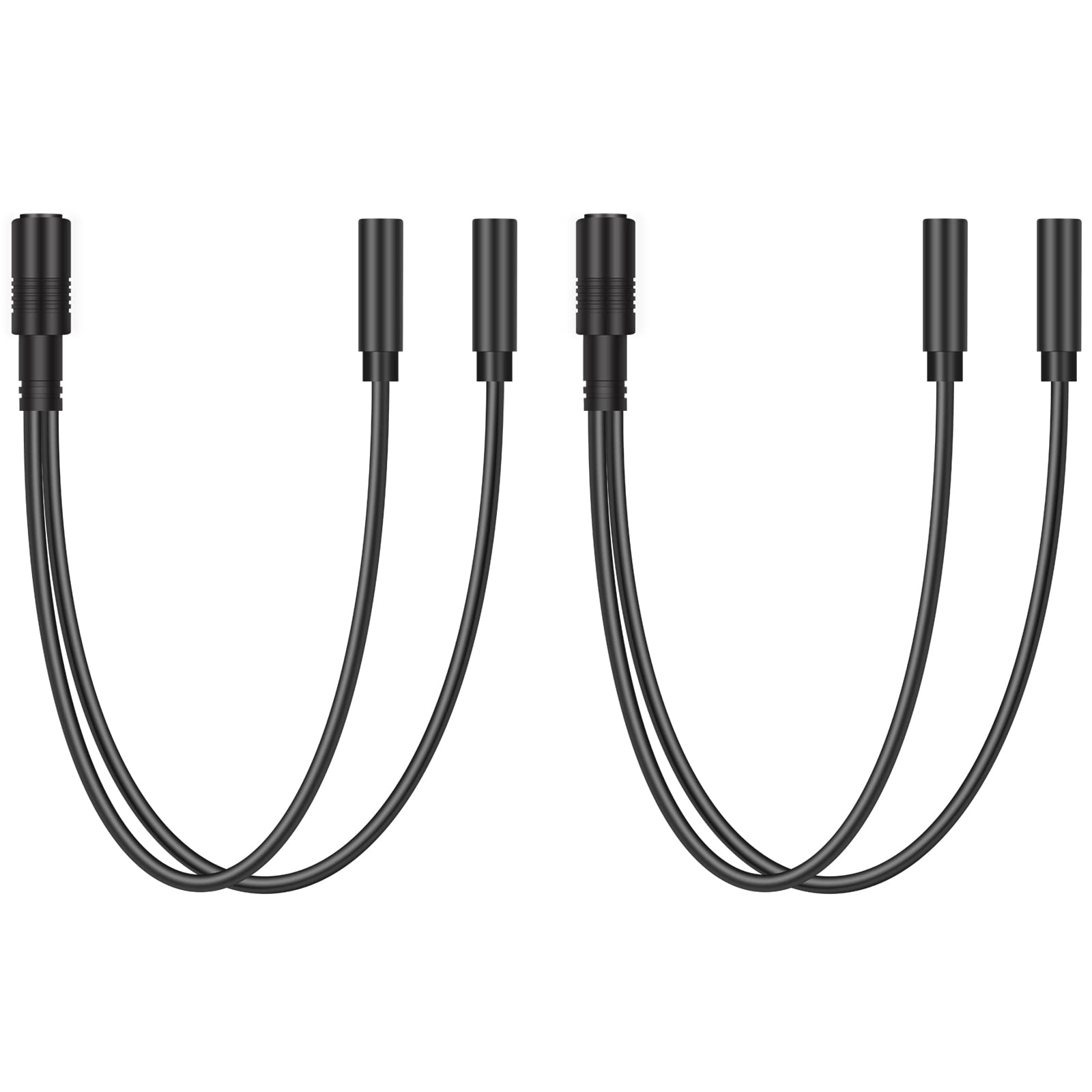 Bolvek 2 Pack 10 inch 3.5mm 1/8" TRS Stereo 1-Female to 2-Female Jack Splitter Audio Cable
