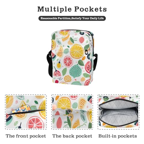 Crossbody Bag Lemon Pear Watermelon Messenger Bag for Women Men Purse Shoulder Bag Satchel Bag with Adjustable Strap 214A77622
