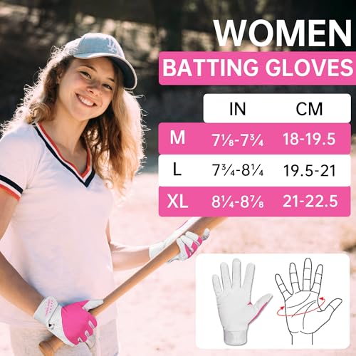 Image of HANDLANDY Baseball Batting Gloves for Adult Youth, Grip Breathable Softball Batting Gloves Fit Men Kids Boys Girls