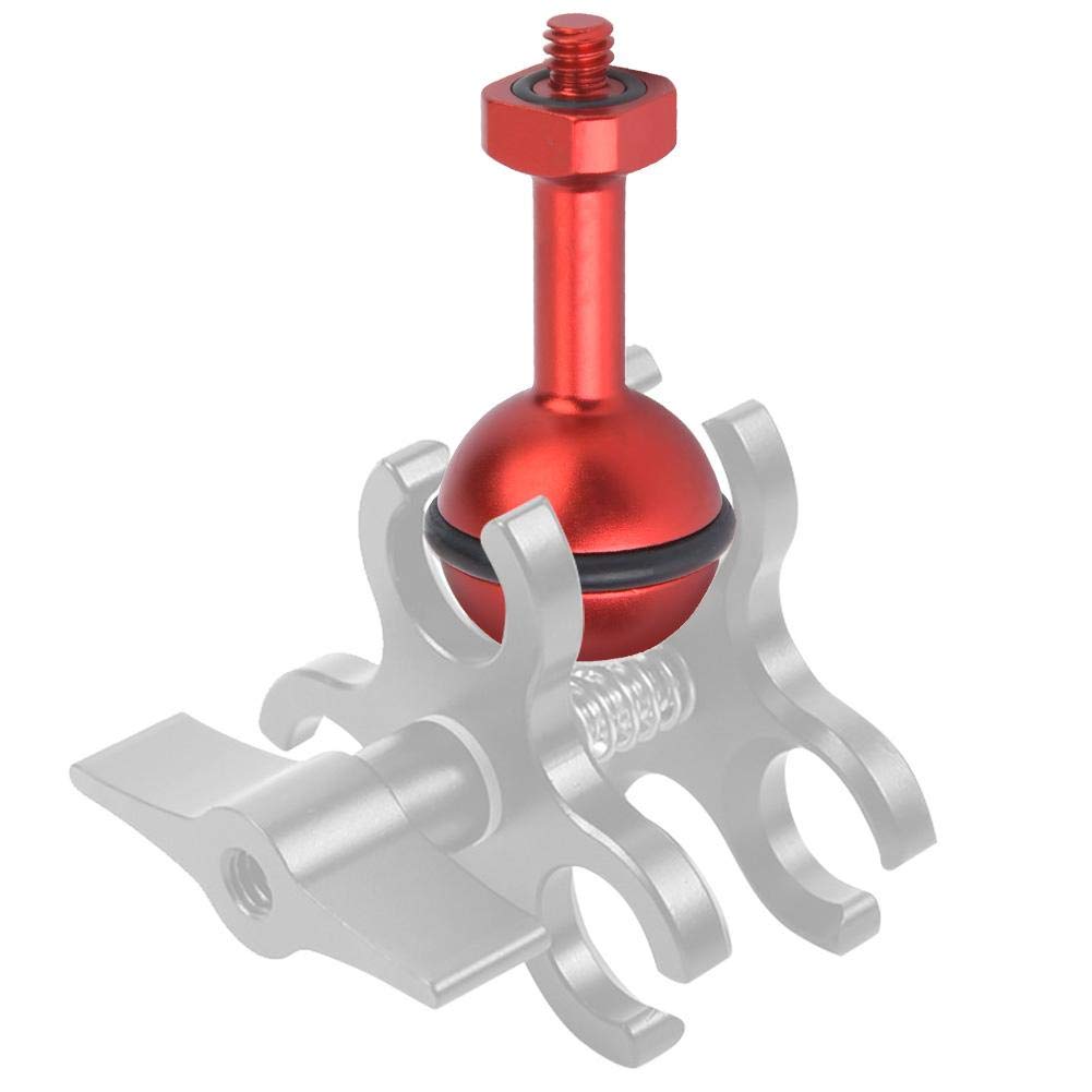 Supporto A Sfera In Lega Di Alluminio Per Action Camera – Staffa Con Vite Da 1/4'', Base Per Immersioni E Riprese Subacquee, Colore Rosso