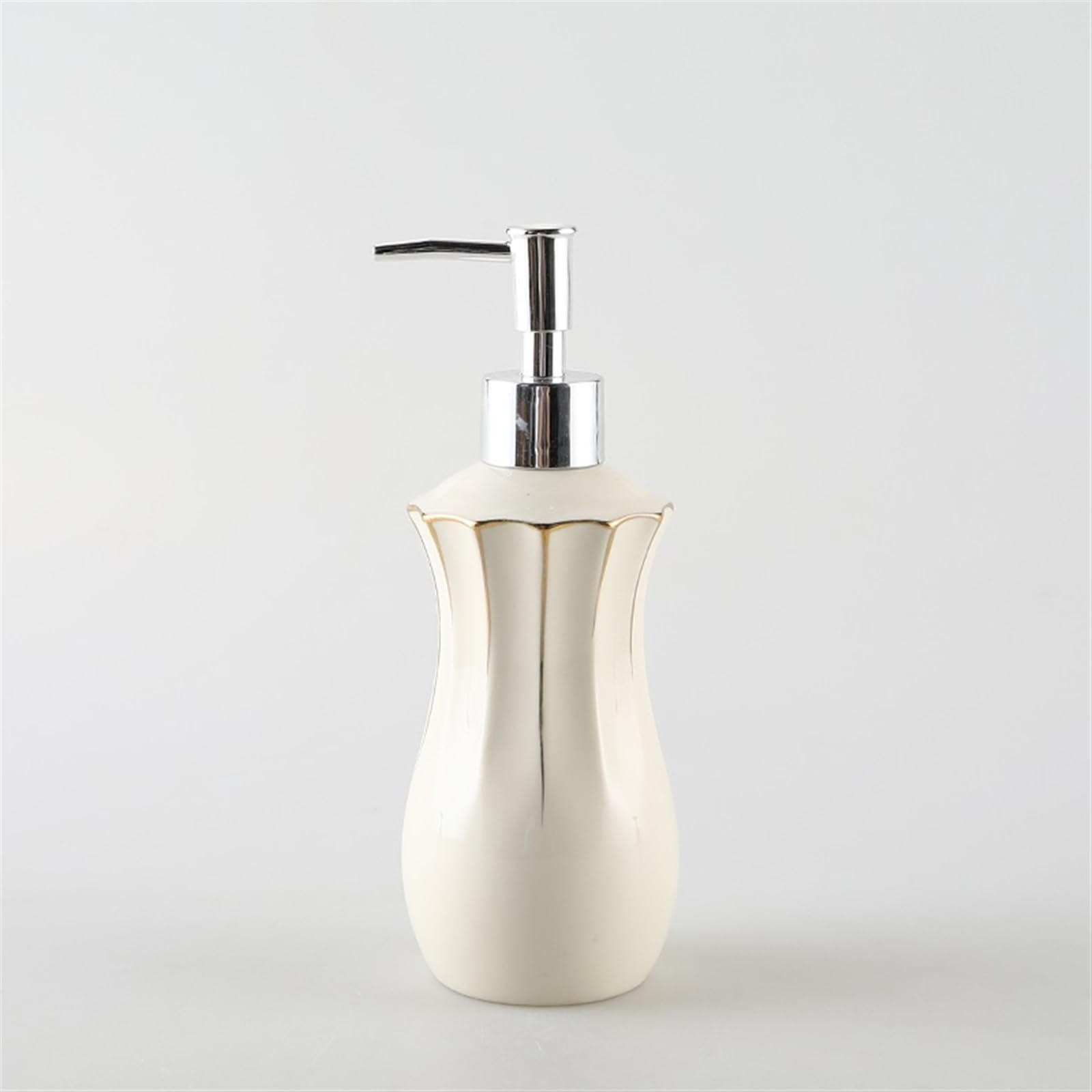 Dozownik mydła w kolorze beżowym, ceramiczny, do łazienki, 10,8 uncji, w kształcie wazonu, ręczny, dozownik blatowy, butelka z pompką, płyn do mycia naczyń, kuchnia,