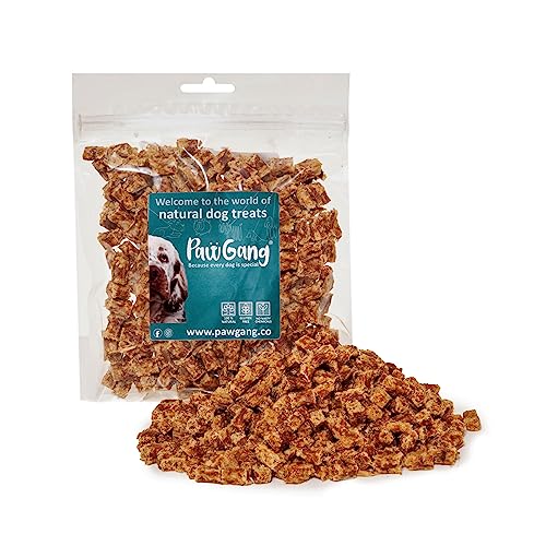 PawGang, Chicken Meaty Cubes 200g, Natural Training Treats for Dogs: Puppies Young Adult Old Small Large Dog