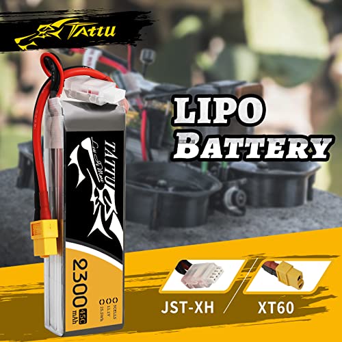 Tattu Lipo Battery Pack 2300Mah 11.1V 45C 3S With Xt60 Plug For Vortex 400Mm X-Sled 420Mm X-Sled 450Mm X-Sled 500Mm X-Quad #TOP3