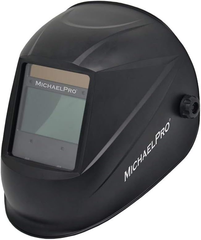MichaelPro MP011001 Auto Darkening Welding Helmet, True Color 1/1/1/2, Large Viewing 3.94" x 2.44, USB Rechargeable, 4 Arc Sensor with Wide Shade 4/5-8/9-13, for TIG MIG Arc, Great Gift Package