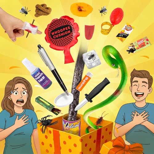 LovesTown Prank Kit, 25 PCS Fun Novelty Prank Sets for Kids & Adults, Classic Gag Gifts Toys Goodie...
