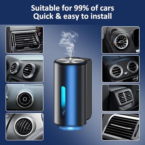 Image of Smart Car Air Freshener, Car Diffuser with 3pcs Essential Oil, Rechargeable 3 Mode Adjustable Air Fresheners, Auto On /Off Intelligent(Cologne)
