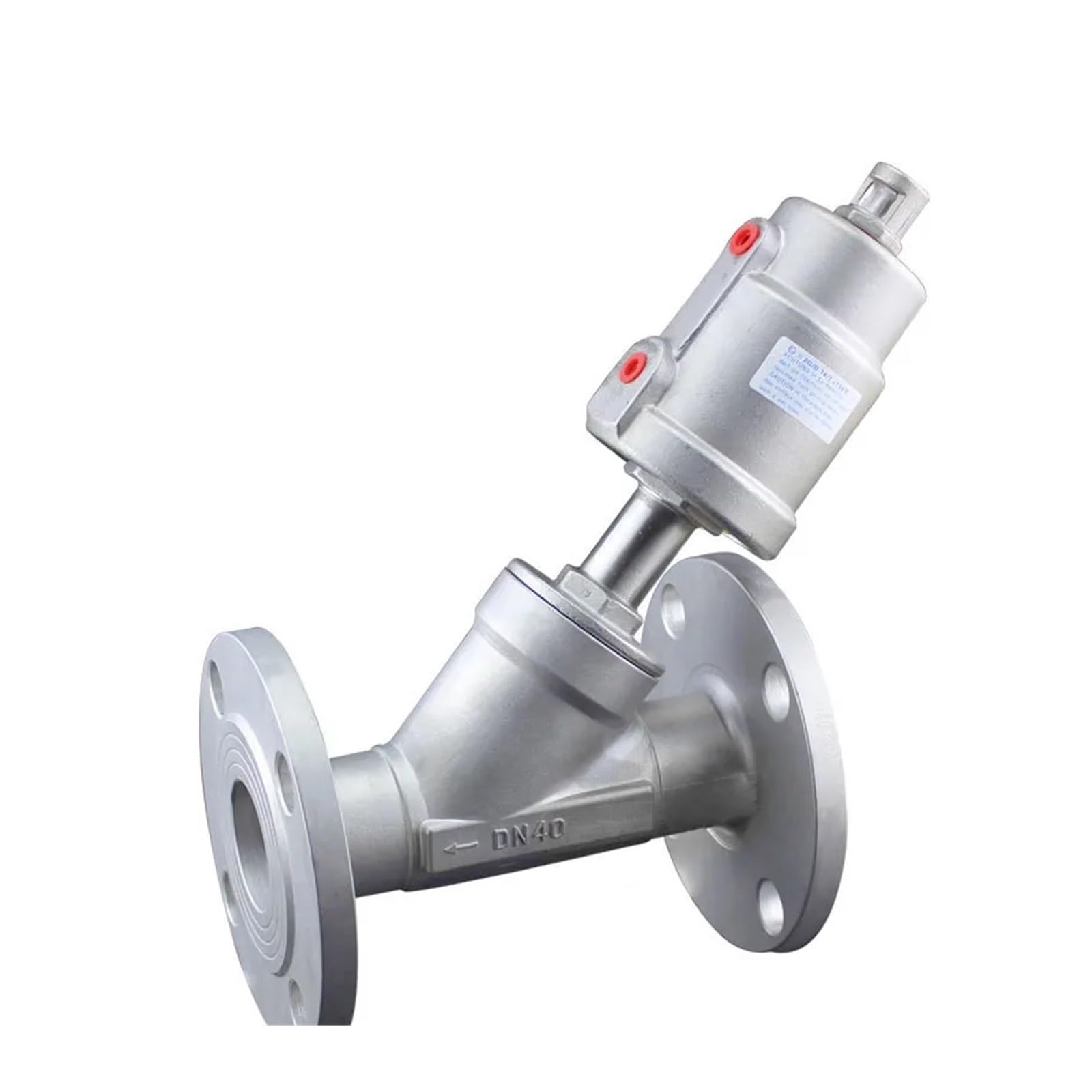 WQGQPXOB DN40 Stainless Steel Flanged Pneumatic Angle Seat Normally Closed Pneumatics(OPEN-SINGLE ACTING)