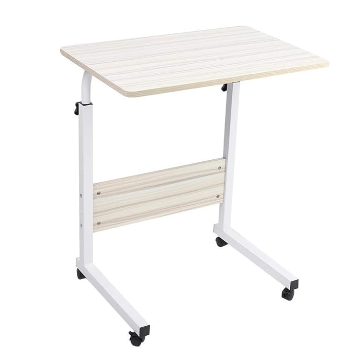 Buy Rolling Laptop Table Medical Adjustable Overbed Bedside Table with Wheels Hospital Bed Desk