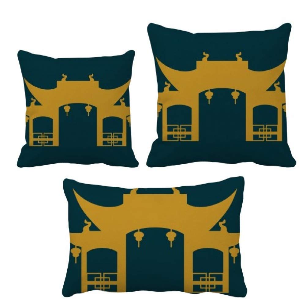 Coussin illustration temple Thaïlande parure décoration maison canapé
