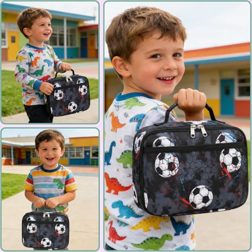 Image of CAMTOP Lunch Box Kids Boys Insulated Lunch Cooler Bag Reusable Lunch Tote Kit for School Travel