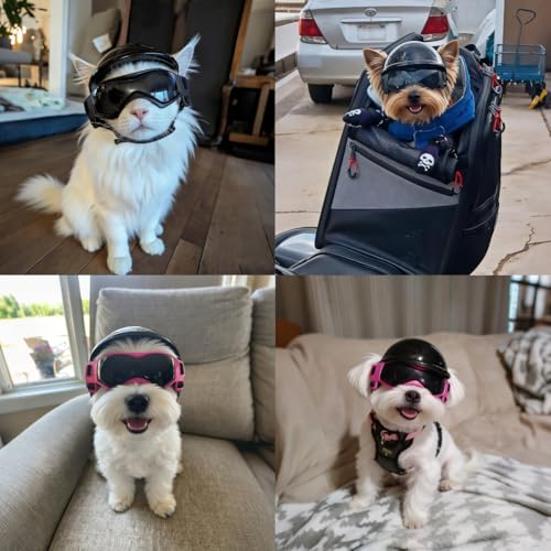 Lunettes de soleil pour petits chiens protection UV casque noir