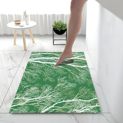 Tapis d'entrée d'intérieur au design minimalisme vert de qualité - 4