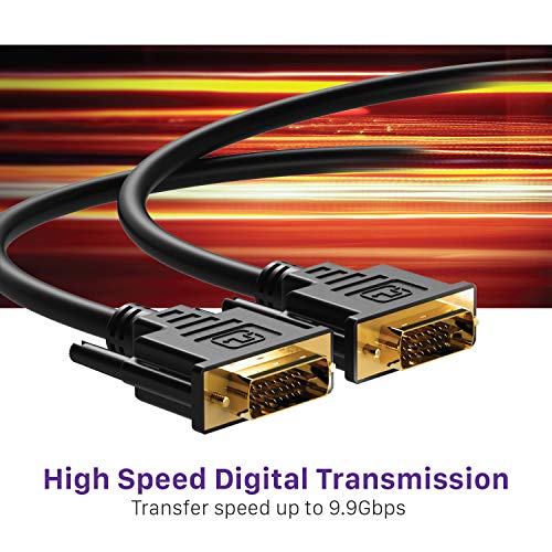 Fosmon Cabo DVI-D macho para macho 30AWG Dual Link (24+1) banhado a ouro - preto - 4,5 m